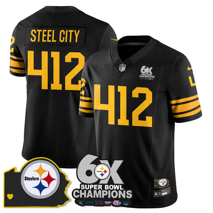 PIT 6-Time Champions Patch Vapor Limited Jersey - All Stitched