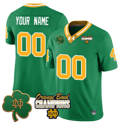 Custom Notre Dame Fighting Irish 2025 Orange Bowl Champions Jersey - All Stitched