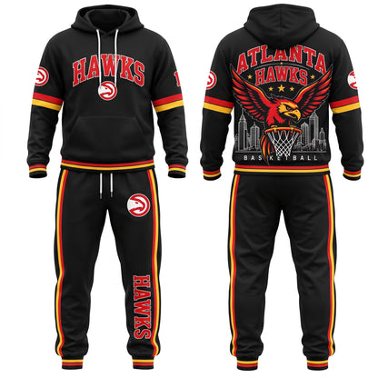 AH Streetwear Hoodie Pants Set - Printed