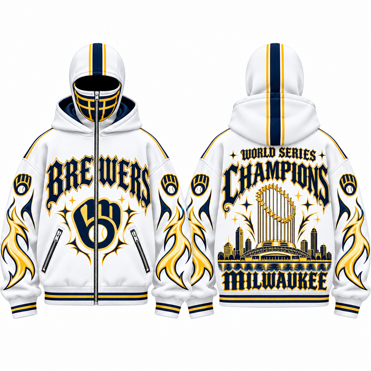 MIL 2026 World Series Champions Mask Zip Up Hoodie - Printed