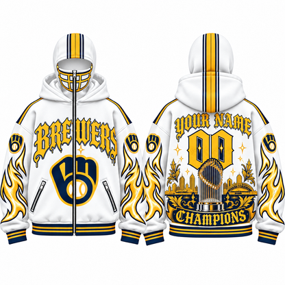 MIL 2026 World Series Champions Custom Mask Zip Up Hoodie - Printed V5