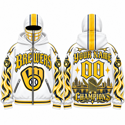 MIL 2026 World Series Champions Custom Mask Zip Up Hoodie - Printed V6