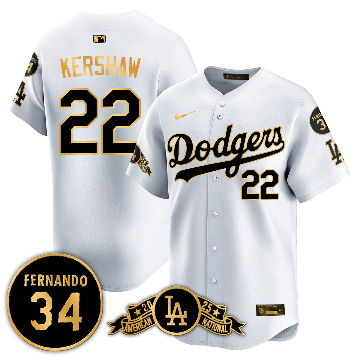 LAD 2025 National League Champions Jersey - All Stitched