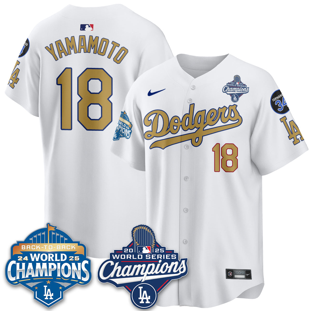 LAD 2025 World Series Champions Jersey - All Stitched