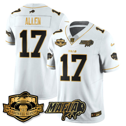 BUF 2025 Bills Mafia Patch Gold Vapor Limited Jersey - All Stitched