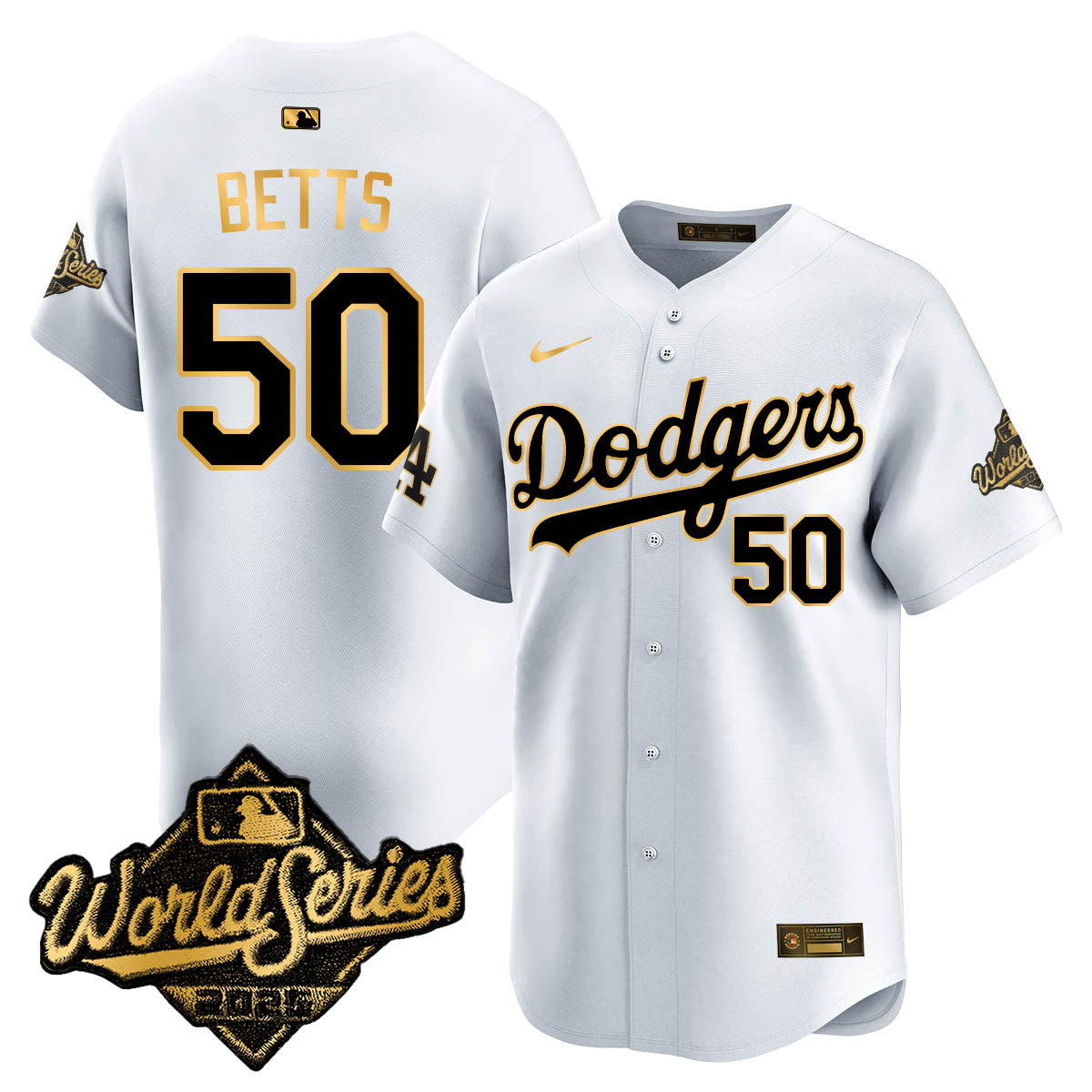 LAD 2025 World Series Gold Jersey - All Stitched