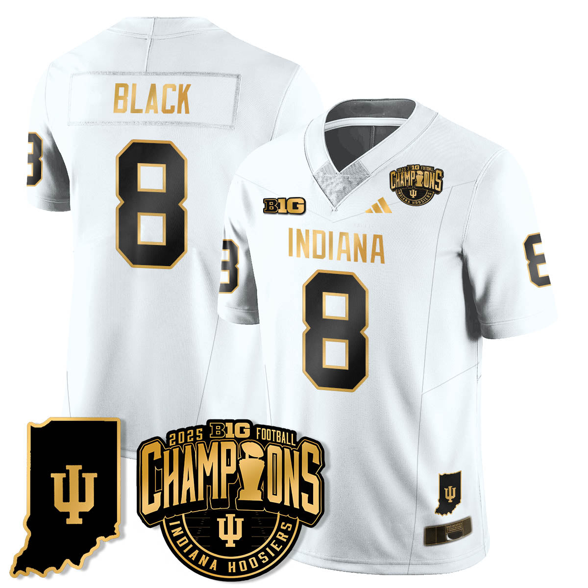 IND Vapor Limited Football Gold Jersey - Big 10 Champions - All Stitched