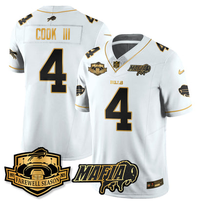 BUF 2025 Bills Mafia Patch Gold Vapor Limited Jersey - All Stitched