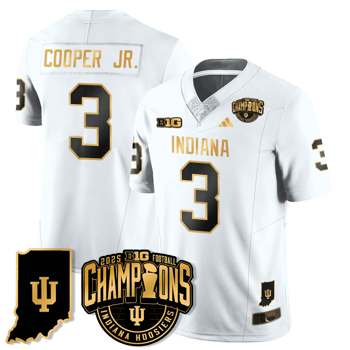 IND Vapor Limited Football Gold Jersey - Big 10 Champions - All Stitched
