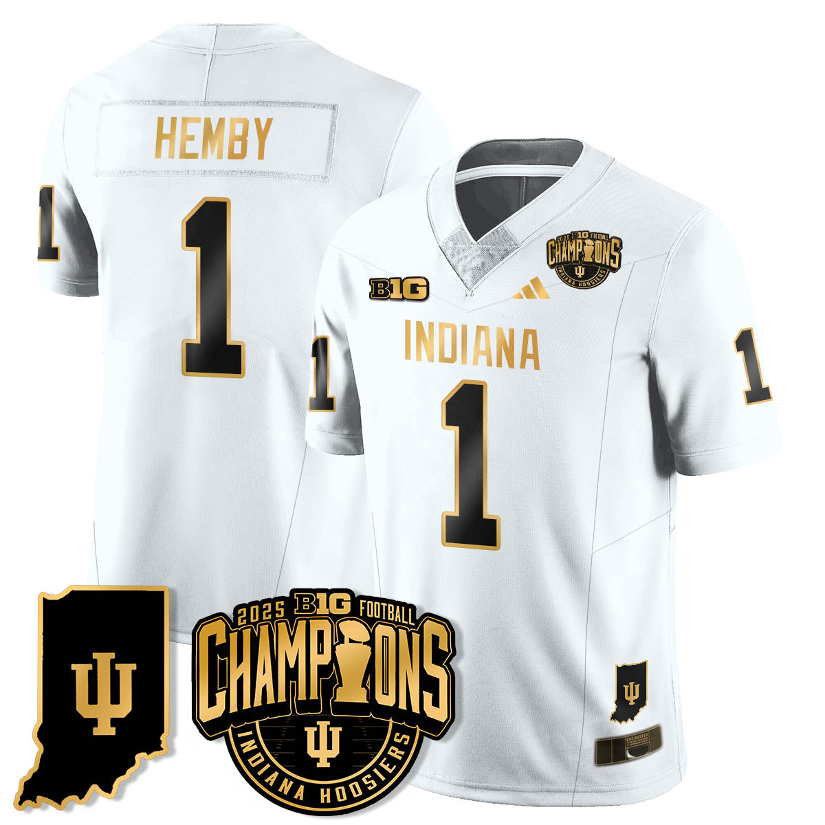 IND Vapor Limited Football Gold Jersey - Big 10 Champions - All Stitched