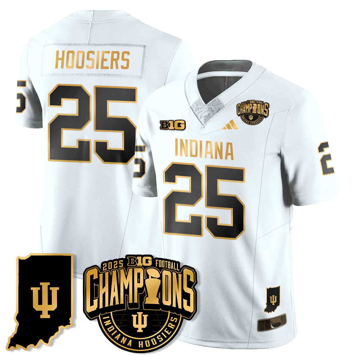 IND Vapor Limited Football Gold Jersey - Big 10 Champions - All Stitched