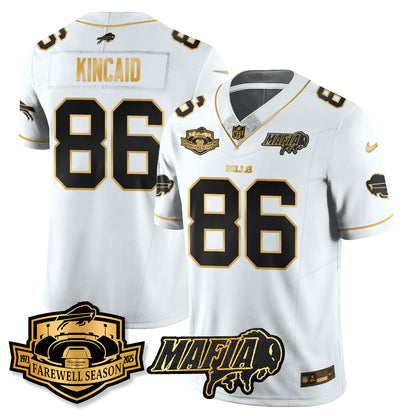 BUF 2025 Bills Mafia Patch Gold Vapor Limited Jersey - All Stitched