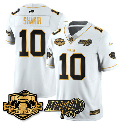 BUF 2025 Bills Mafia Patch Gold Vapor Limited Jersey - All Stitched