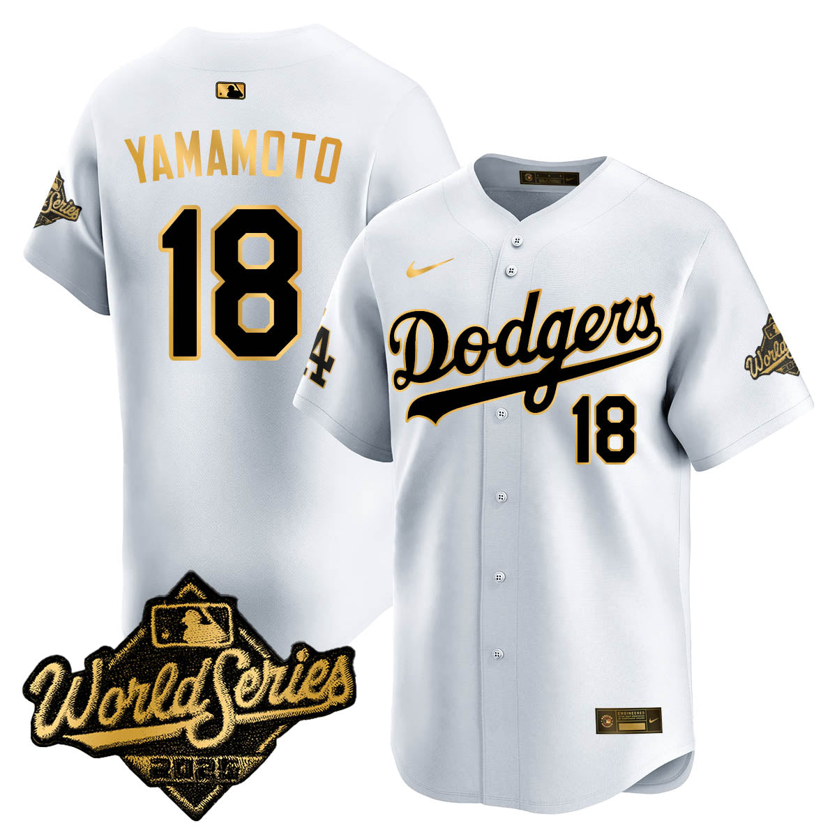 LAD 2025 World Series Gold Jersey - All Stitched