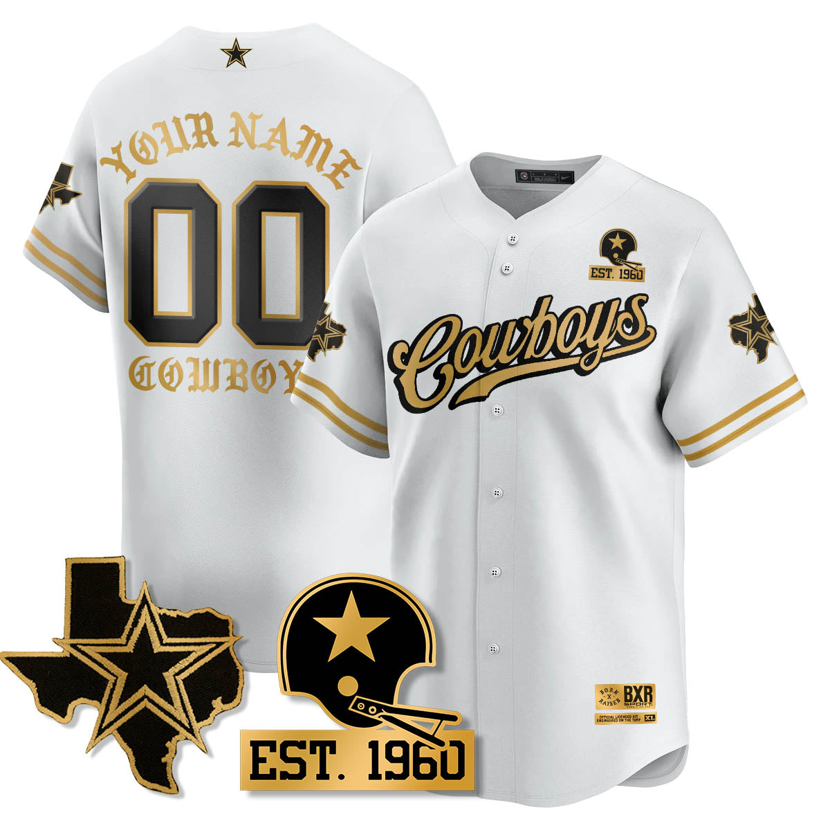 DAL Born x Raised Baseball Jersey - All Stitched