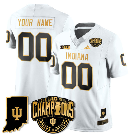 Indiana Hoosiers Vapor Limited Football Gold Custom Jersey - Big 10 Champions - All Stitched