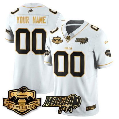 BUF 2025 Bills Mafia Patch Gold Vapor Limited Custom Jersey - All Stitched