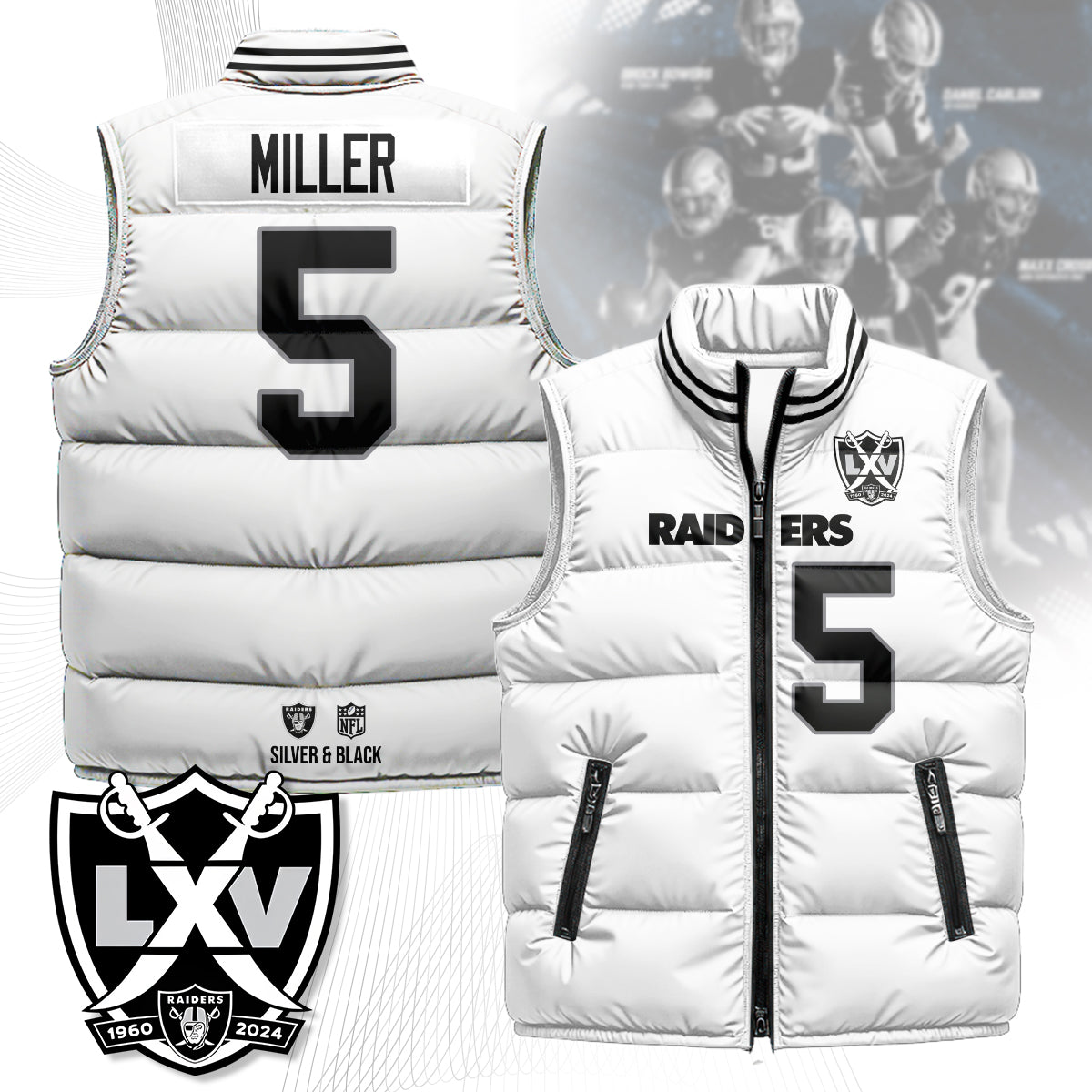 Las Vegas Raiders Unisex Puffer Vest