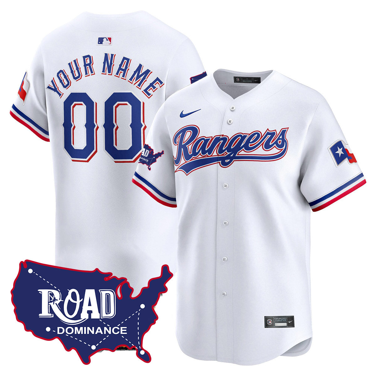 Rangers 2024 Road Dominance Limited Custom Jersey TLA - All Stitched