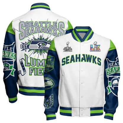 SEA "Lumen Field" Limited Edition Varsity Jacket - Printed