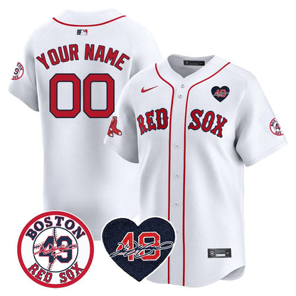 Red Sox Custom Jersey - Memorial Patch - All Stitched