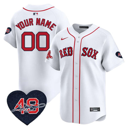 Red Sox Custom Jersey - Memorial Patch - All Stitched