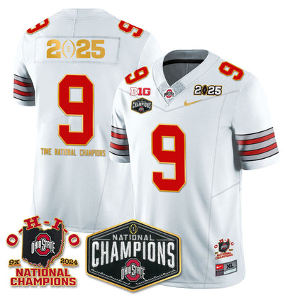 Ohio State Buckeyes 'Heritage Stripe' 2025 CFP Patch - National Champions Jersey N8 - All Stitched