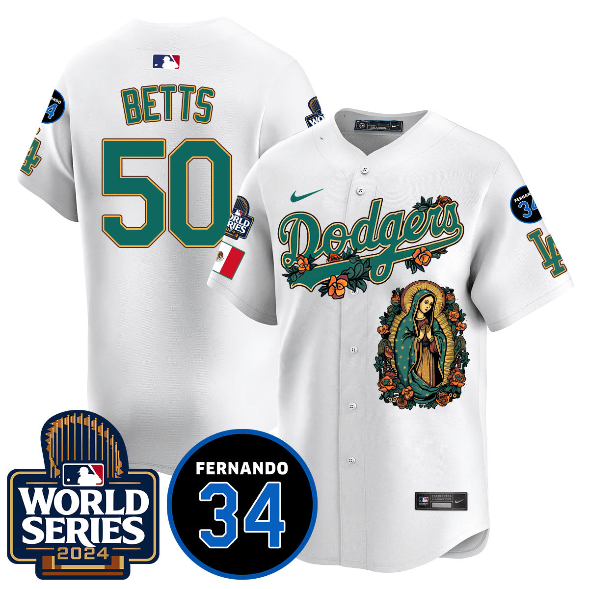 Dodgers Guadalupe - Fernando Valenzuela Memorial Jersey - All Stitched