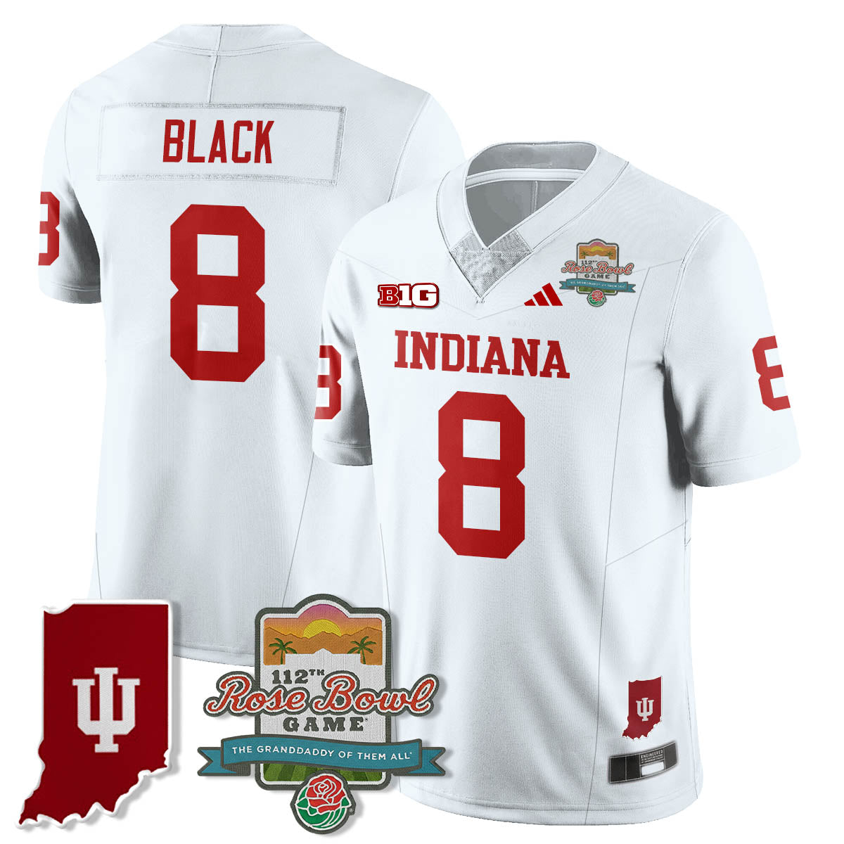 Indiana Hoosiers Vapor Limited Football Jersey - Rose Bowl 112th - All Stitched