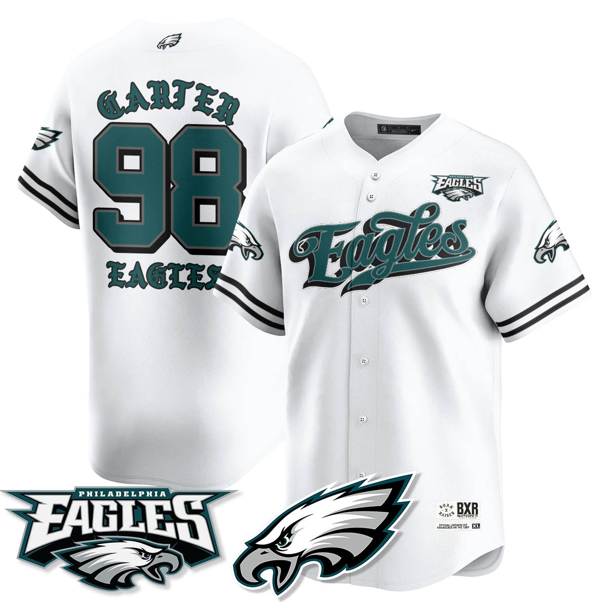 PHI Born x Raised Baseball Jersey - All Stitched