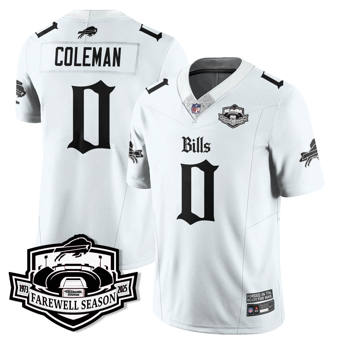 BUF Gothic Vapor Limited Jersey - Farewell Highmark Patch - All Stitched