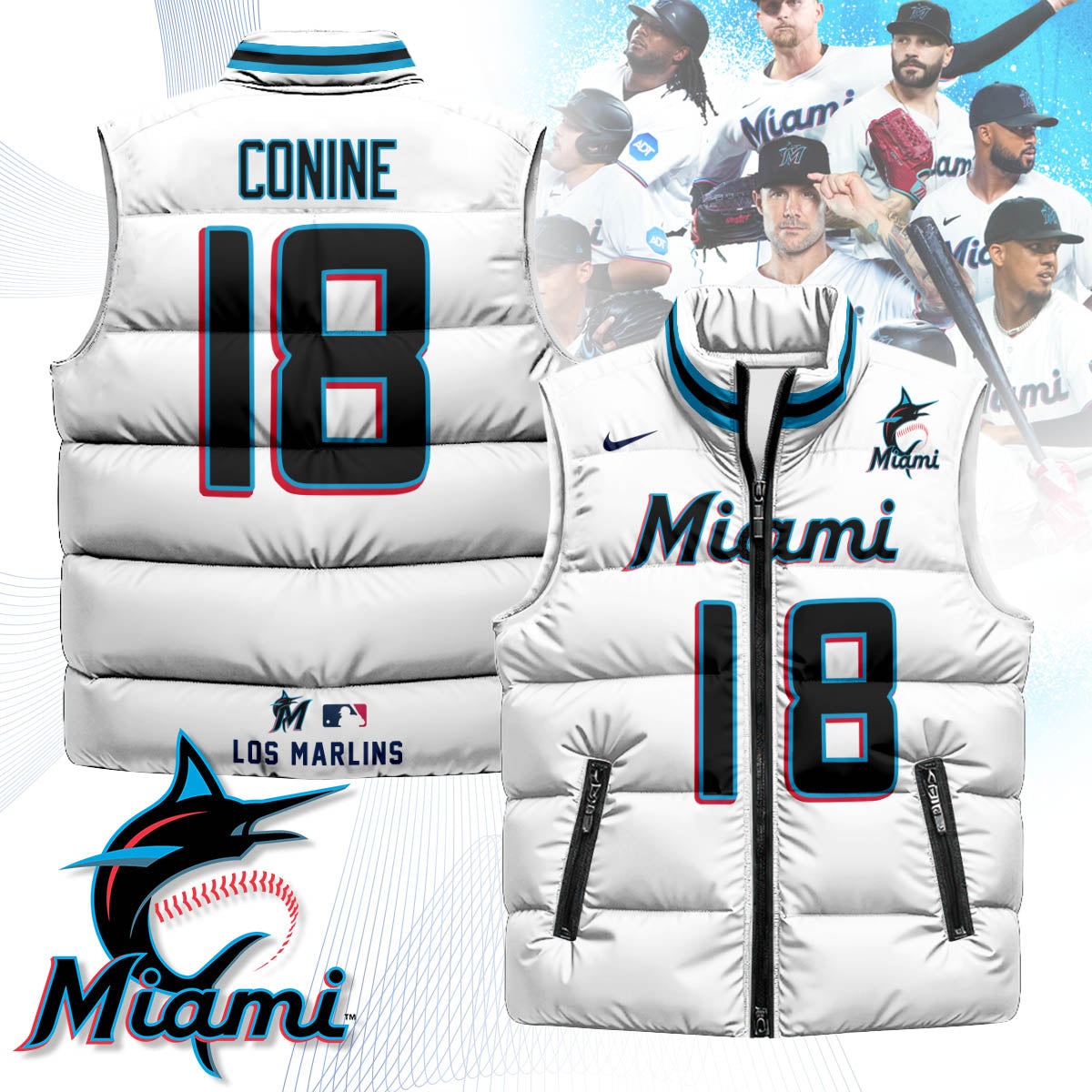 Miami Marlins Unisex Puffer Vest