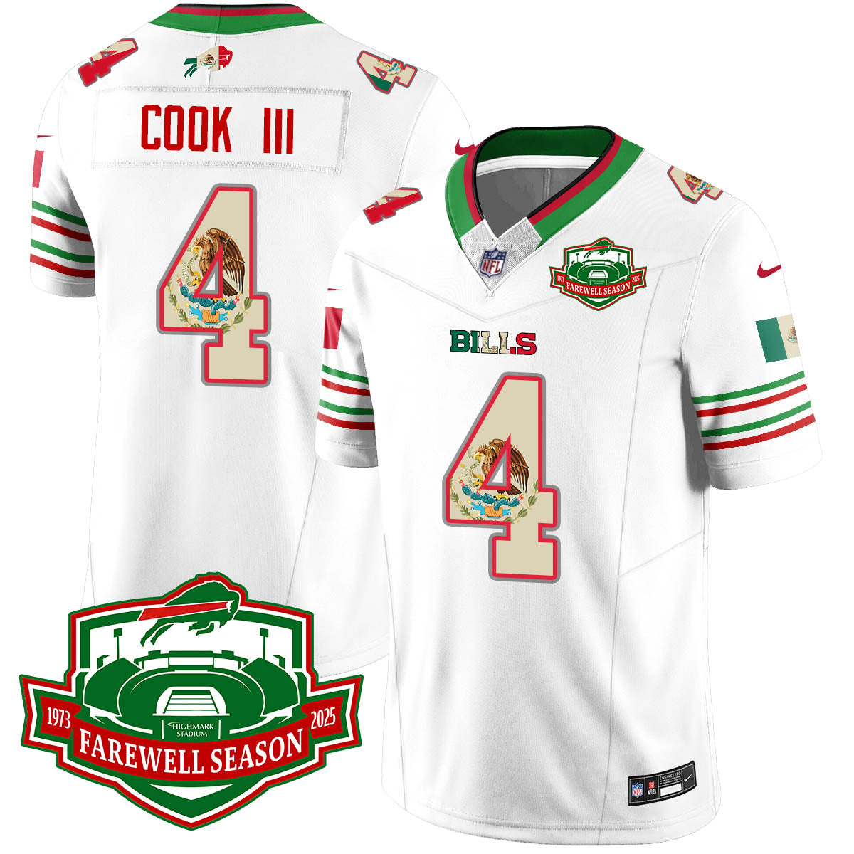 BUF Mexico Vapor Limited Jersey - All Stitched