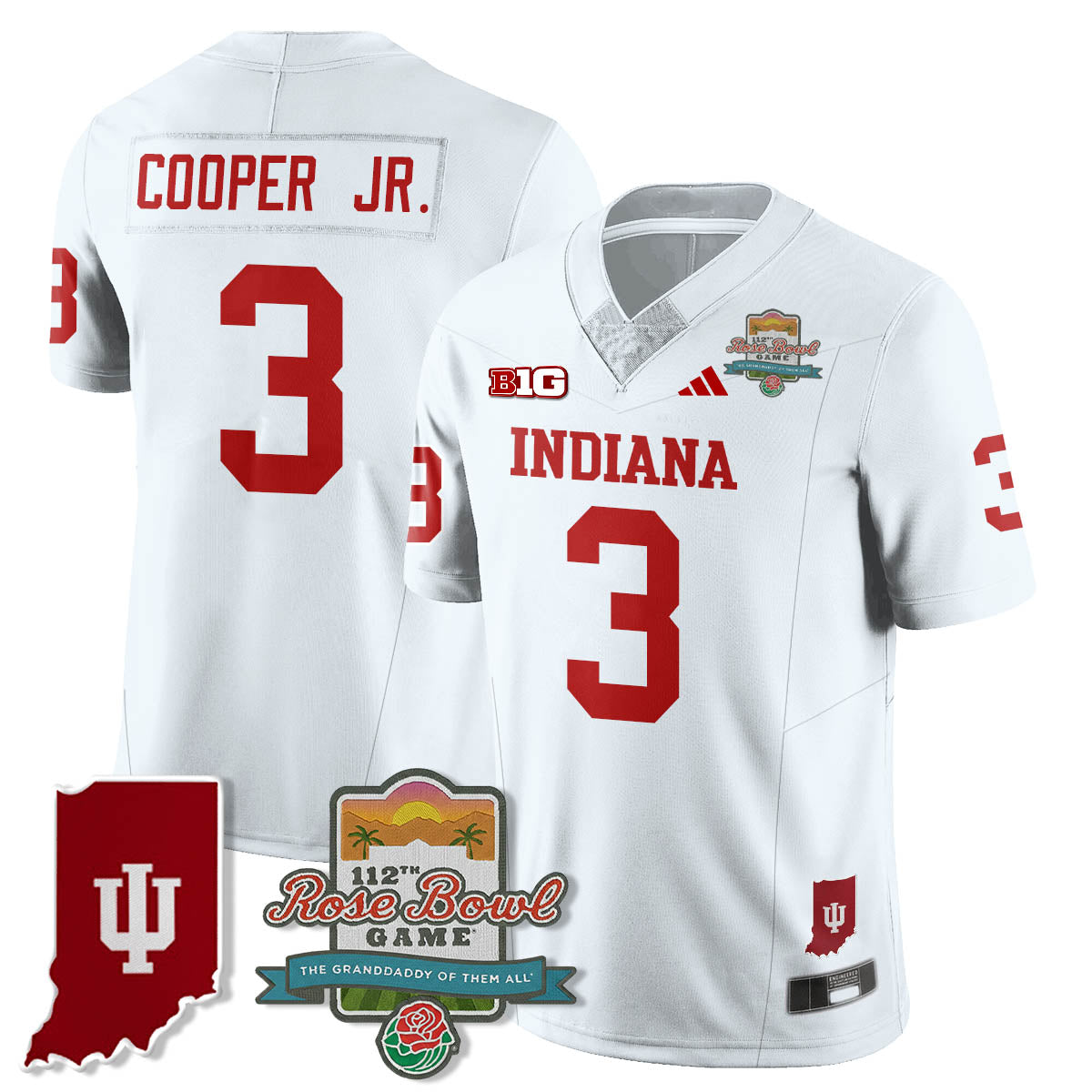 Indiana Hoosiers Vapor Limited Football Jersey - Rose Bowl 112th - All Stitched