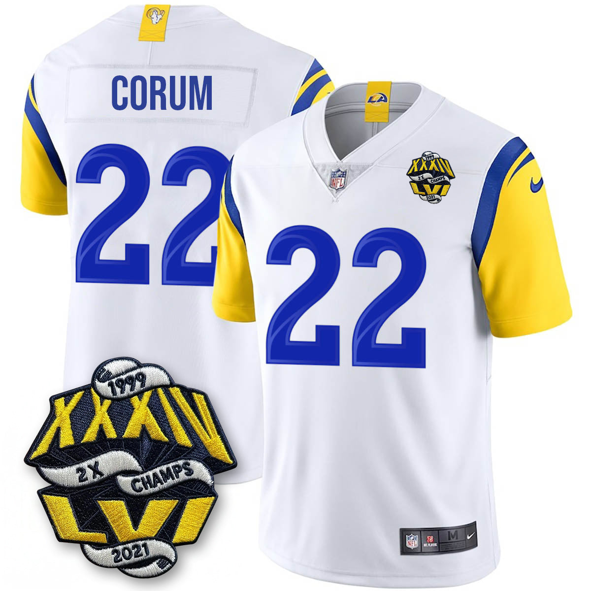 LAR 2-Time Champions Patch Vapor Limited Jersey - All Stitched