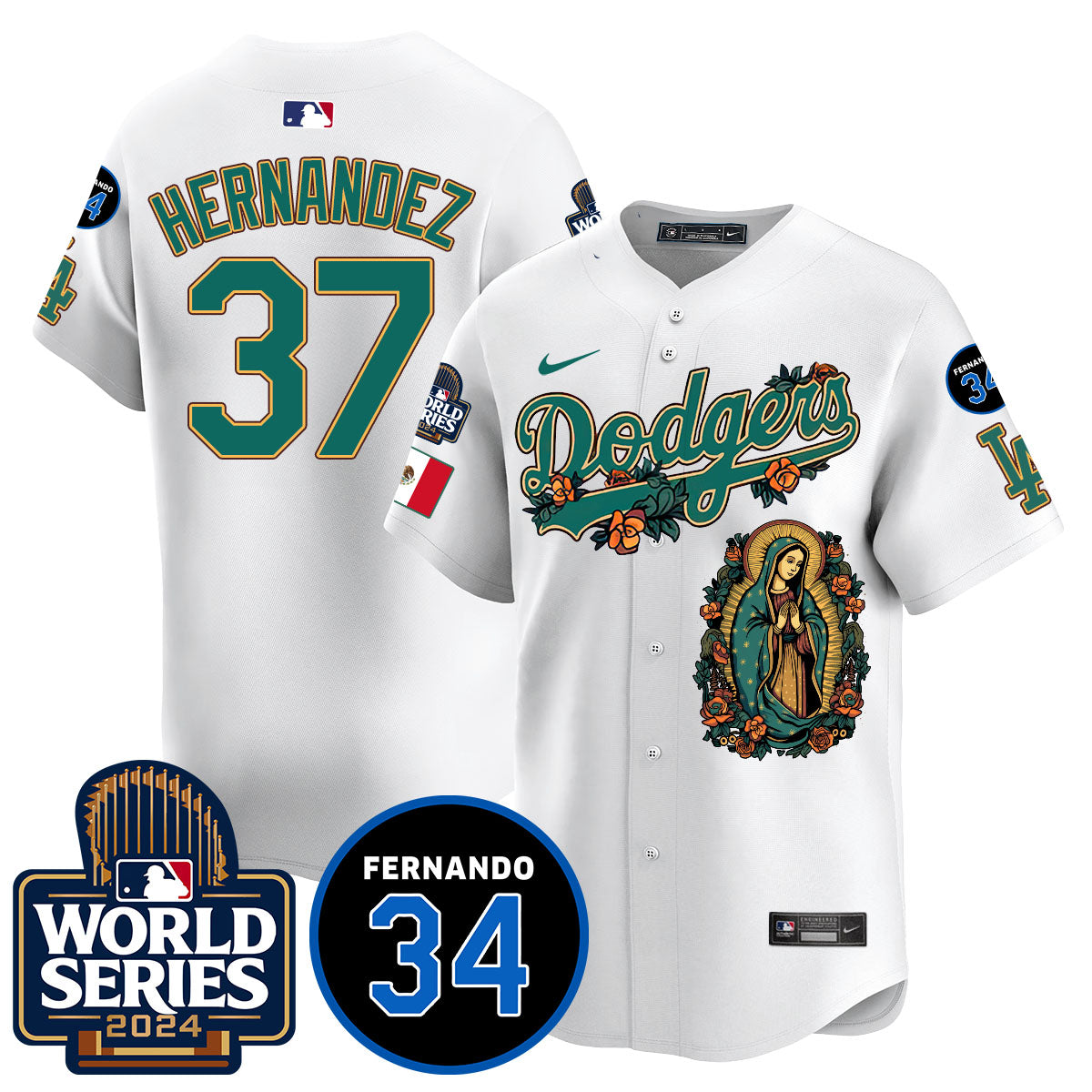 Dodgers Guadalupe - Fernando Valenzuela Memorial Jersey - All Stitched