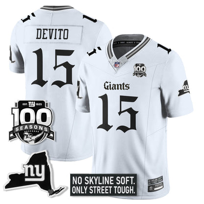 NYG 100th Seasons 'Gothic Gotham Edition' Vapor Limited Jersey - All Stitched