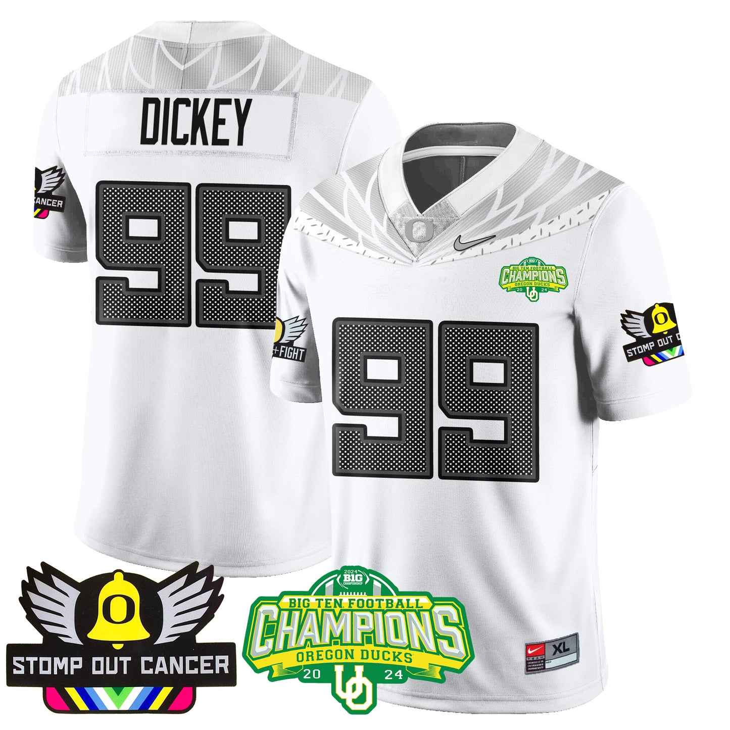 Oregon Alternate 2024 Big Ten Champions Jersey V3 - All Stitched