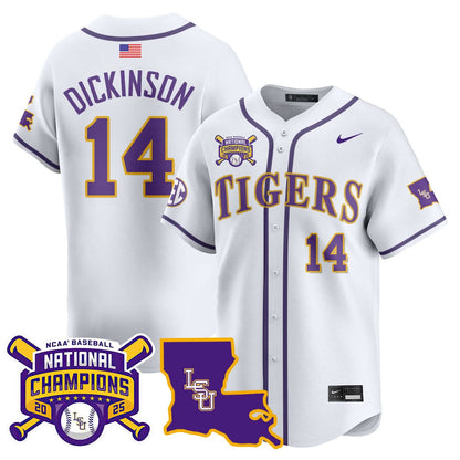 LSU Tigers 2025 College World Series Champions Limited Jersey - All Stitched