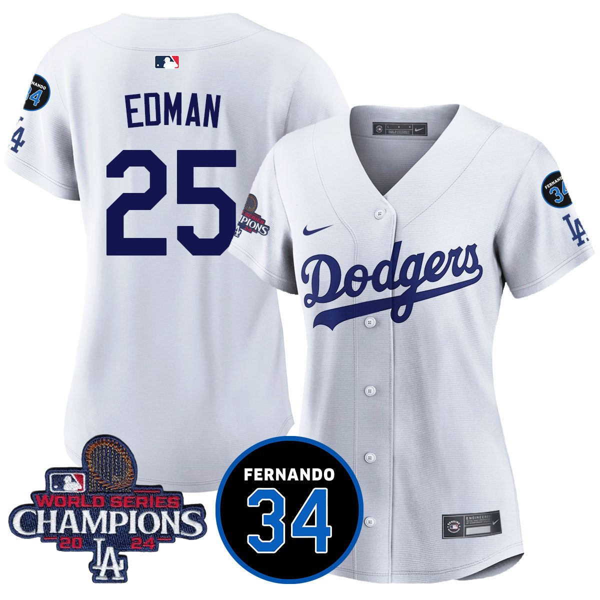 Women Dodgers - World Series Champions 2024 Jersey - All Stitched