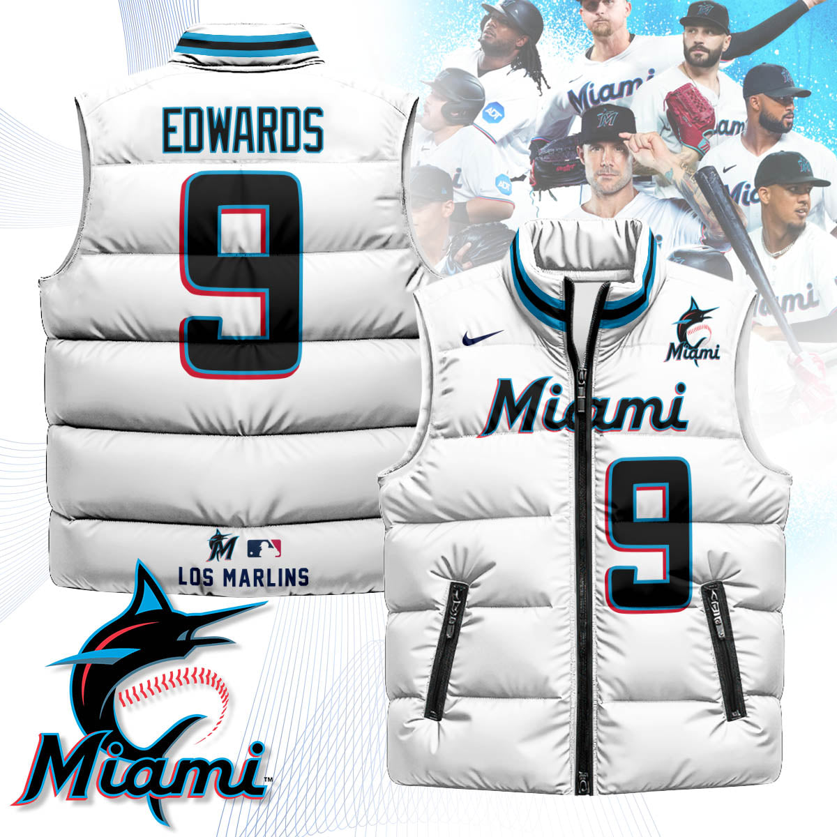 Miami Marlins Unisex Puffer Vest