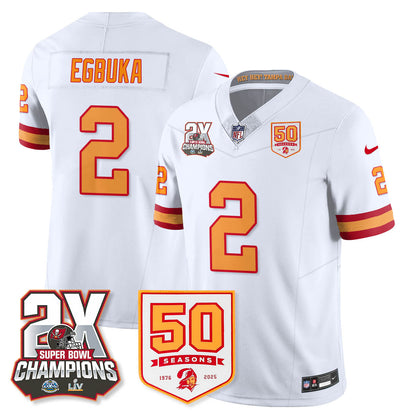 TB 2-Time Champions Patch Throwback Vapor Limited Jersey - All Stitched