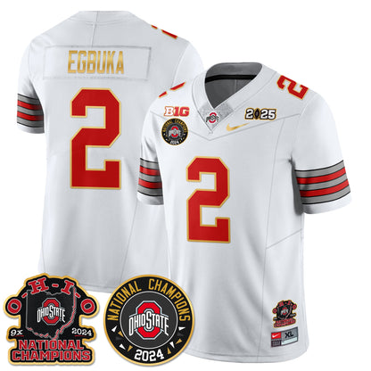 Ohio State Buckeyes 'Heritage Stripe' 2025 CFP Patch - National Champions Jersey N5 - All Stitched