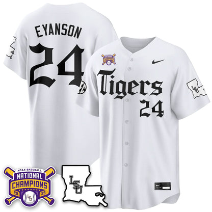 LSU Tigers 2025 World Series Champions 'Gothic Geaux Edition' Jersey - All Stitched