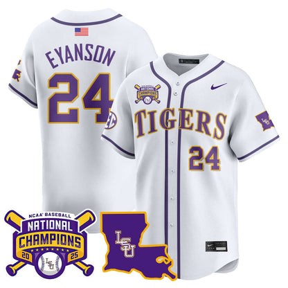 LSU Tigers 2025 College World Series Champions Limited Jersey - All Stitched