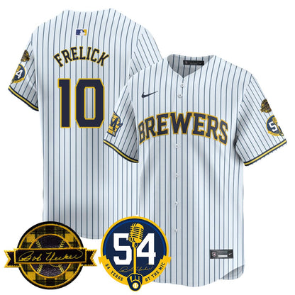Milwaukee Brewers Jersey - Bob Uecker, 54 Seasons for Brewers Jersey - All Stitched
