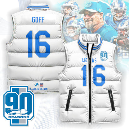 Detroit Lions Unisex Puffer Vest - Printed