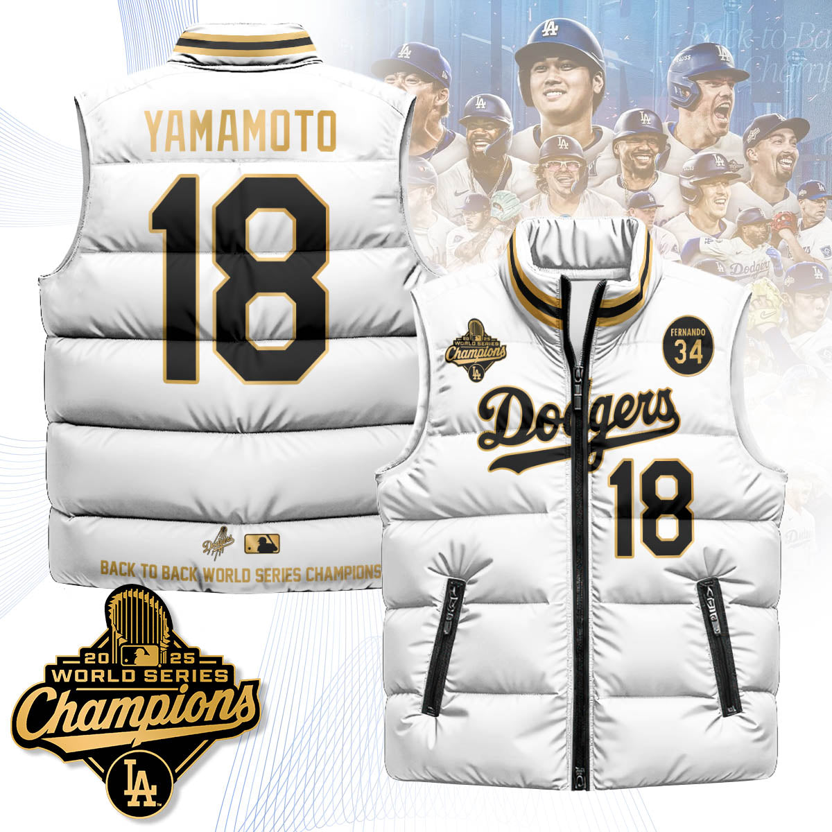 LAD 2025 World Series Champions Puffer Vest