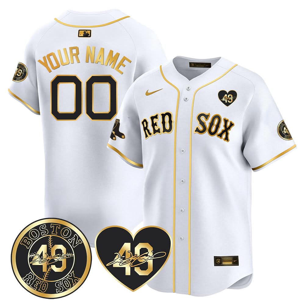 Red Sox Custom Jersey - Memorial Patch - All Stitched