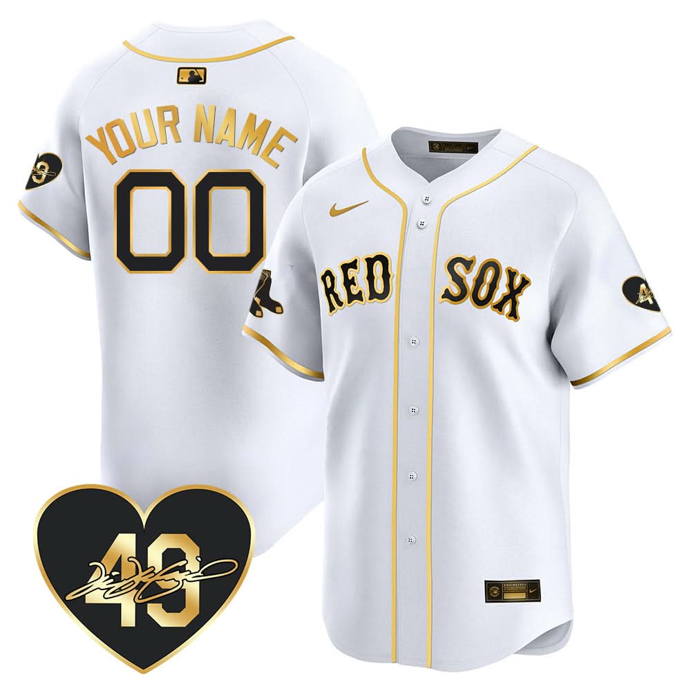 Red Sox Custom Jersey - Memorial Patch - All Stitched